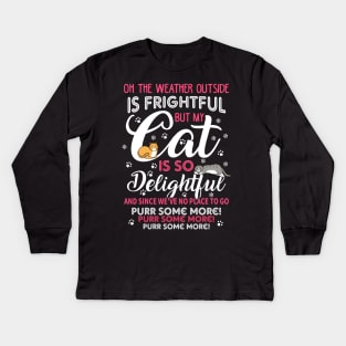 Meowy Catmas. Funny Christmas Cats Owner Gift. Kids Long Sleeve T-Shirt